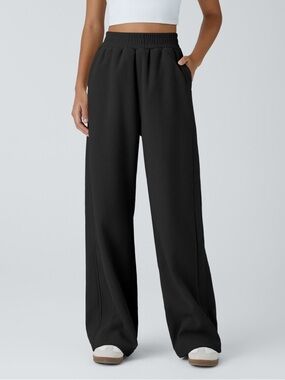 HALARA Black Wide-Leg Pull-On Pants